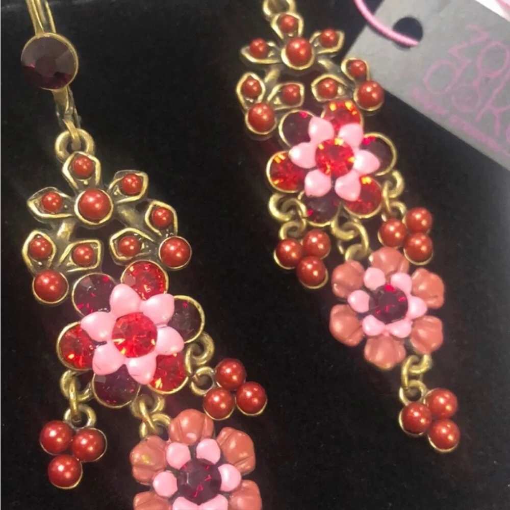Vintage Inspired Pink Flower Whisper Dangles-NWT-Boutique